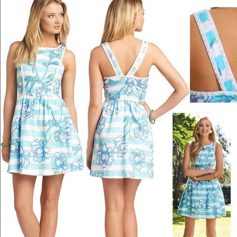 Lilly Pulitzer Shorely Blue Tossing the Line Dress
